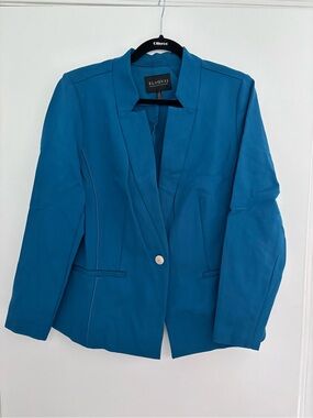 Eloquii Teal Ultimate Stretch Single-Button Blazer Jacket